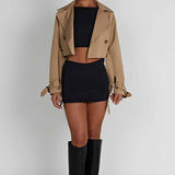 Casaco Trench Cropped Caprice - Bege