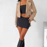 Casaco Trench Cropped Caprice - Bege