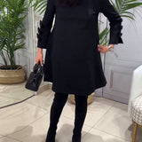 Carl™ Vestido casual na altura do joelho com mangas longas