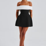 Vestido Mini Delta - Preto/Branco