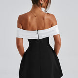 Vestido Mini Delta - Preto/Branco