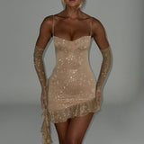Vestido Mini Dixie - Brilho Dourado