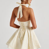 Vestido Mini Doris - Gingham Limão