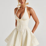 Vestido Mini Doris - Gingham Limão