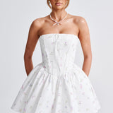 Vestido Mini Evie - Estampa Floral Branca Multicolorida