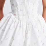 Vestido Mini Evie - Estampa Floral Branca Multicolorida