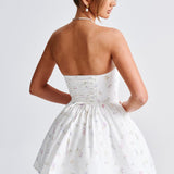 Vestido Mini Evie - Estampa Floral Branca Multicolorida