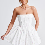 Vestido Mini Evie - Estampa Floral Branca Multicolorida