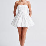 Vestido Mini Evie - Estampa Floral Branca Multicolorida