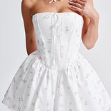 Vestido Mini Evie - Estampa Floral Branca Multicolorida