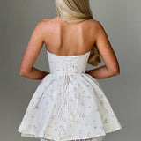 Vestido Mini Evie - Estampa Floral Branca Multicolorida