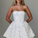 Vestido Mini Evie - Estampa Floral Branca Multicolorida