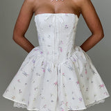 Vestido Mini Evie - Estampa Floral Branca Multicolorida