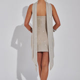 Vestido Mini Ginni - Prata/Nude