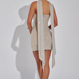 Vestido Mini Ginni - Prata/Nude