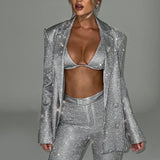 Blazer Oversized Glacia - Brilho Prateado