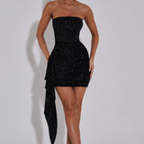 Vestido Mini Hannah - Preto Brilhante