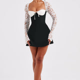 Vestido Mini Jacinta - Preto/Branco
