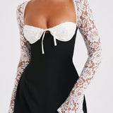 Vestido Mini Jacinta - Preto/Branco