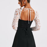 Vestido Mini Jacinta - Preto/Branco