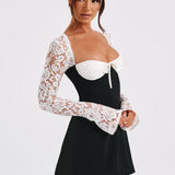 Vestido Mini Jacinta - Preto/Branco