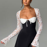 Vestido Mini Jacinta - Preto/Branco