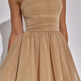 Vestido Mini Katrina - Brilho Dourado