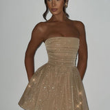 Vestido Mini Katrina - Brilho Dourado