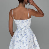 Vestido Mini Lacey - Estampa Ditsy Azul