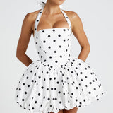 Vestido Mini Maricia - Estampa de Poá Preta