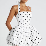Vestido Mini Maricia - Estampa de Poá Preta