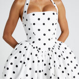 Vestido Mini Maricia - Estampa de Poá Preta
