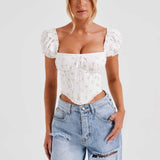 Corset Matilda - Estampa Floral em Tons de Rosa