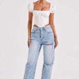 Corset Matilda - Estampa Floral em Tons de Rosa