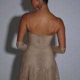 Vestido Mini Pixie - Brilho Dourado