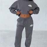 Calças de Moletom Studio - Carvão/Branco