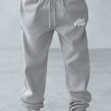 Calças de Moletom Studio - Cinza Claro/Branco