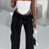 Calças Cargo Tinashe - Preto