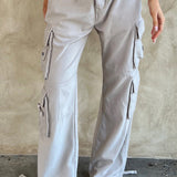 Calças Cargo Tinashe - Cinza Claro