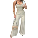 Conjunto Sofia elegante com detalhe abotoado e corte fluido