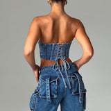 Corset Yasie - Lavagem Escura