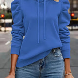Hoodie Bella Branco com Mangas Franzidas e Estilo Casual Chic