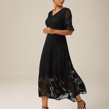 Eliane - Vestido Maxi com Renda Flutter