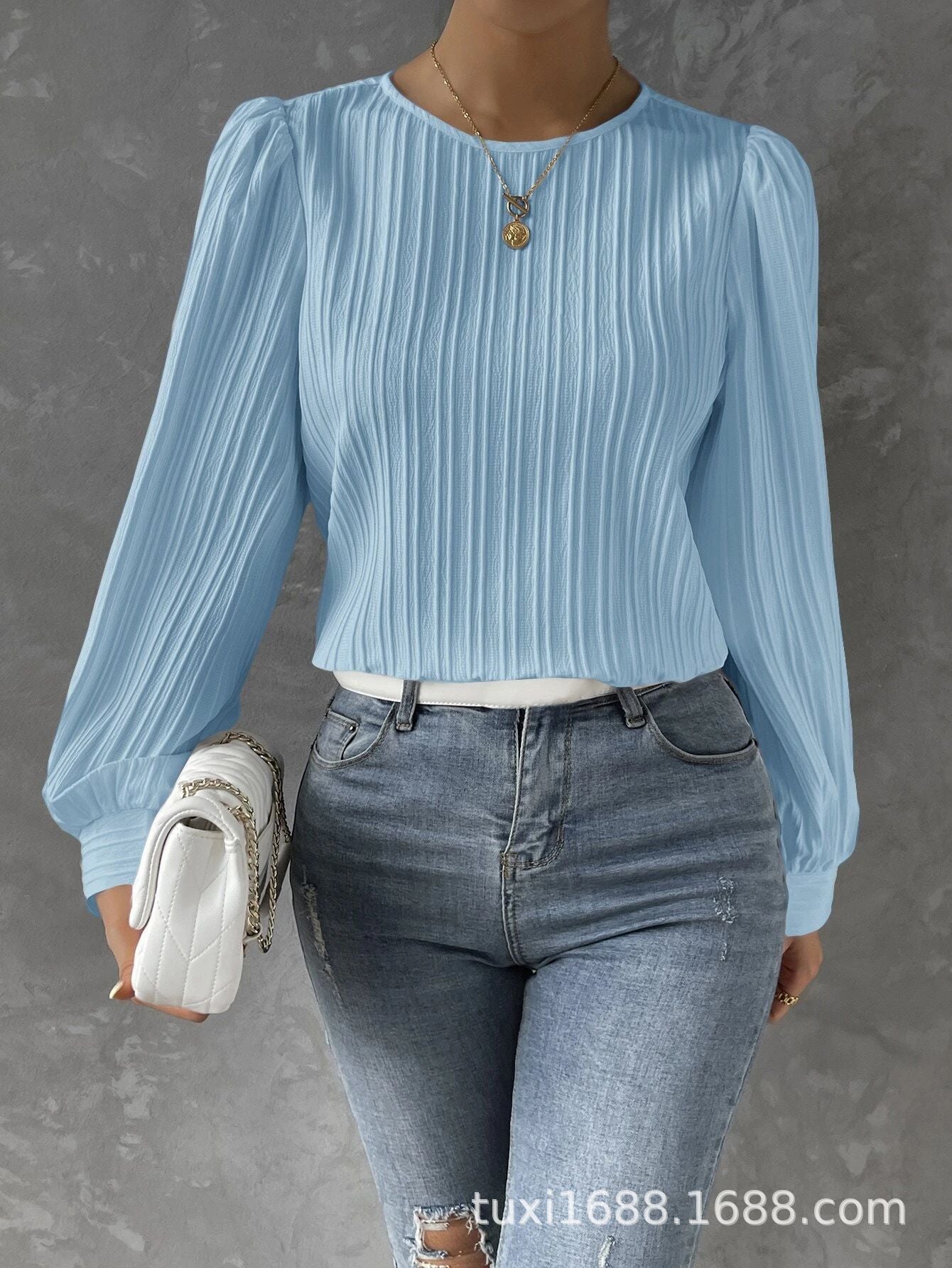 Por Olivia | Blusa Feminina com Mangas de Lanterna