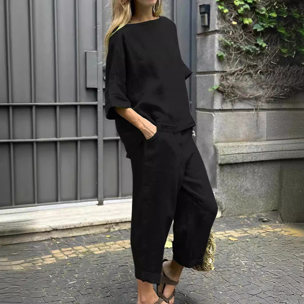 MIA  - Conjunto de  Top + Calça em Linho