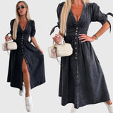 Sophia™ | Vestido de Denim Elegante