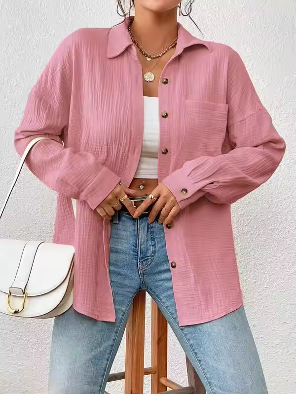 Camisa oversized Sofia leve e versátil