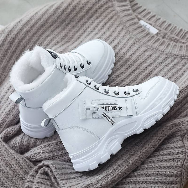 Botas femininas com forro de lã