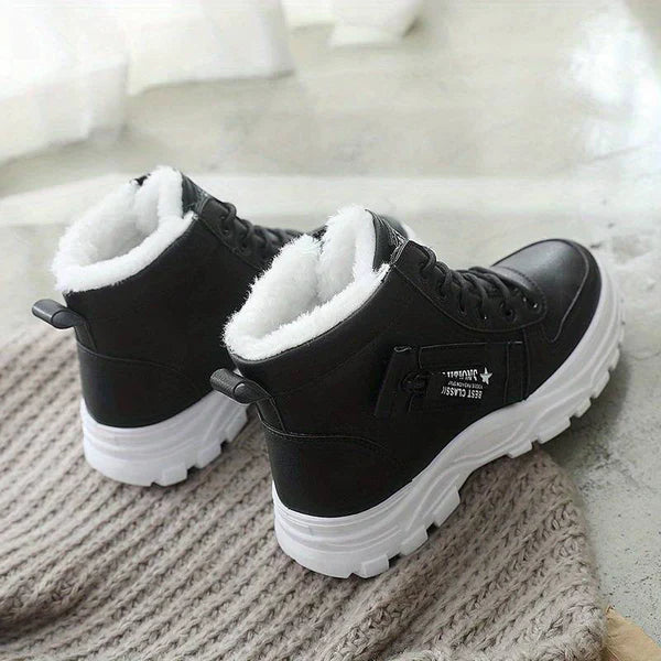 Botas femininas com forro de lã
