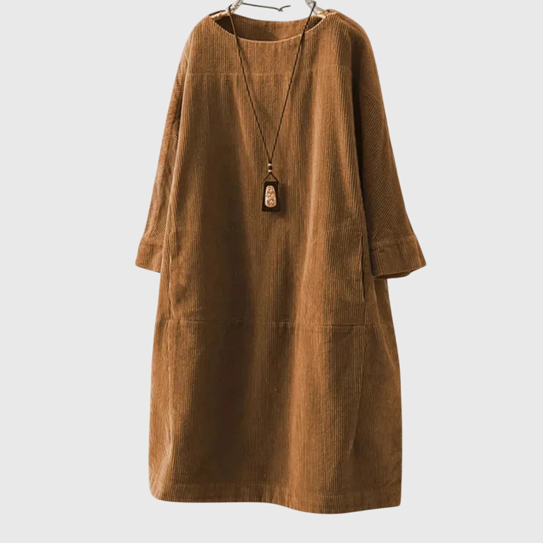 Grace | Vestido Midi de Veludo Relaxado